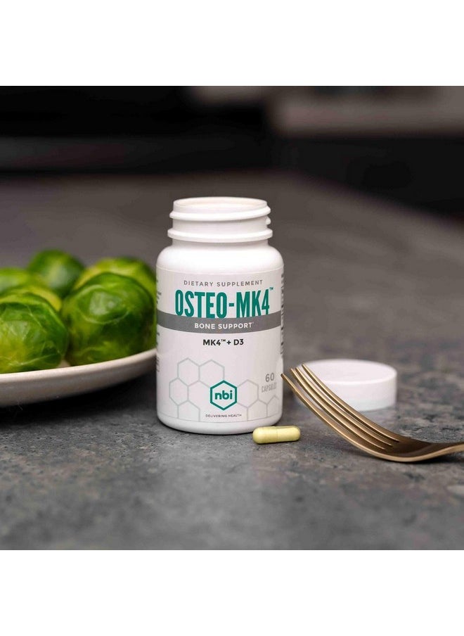 NBI Osteo-MK4 Bone Support | Vitamin D & K Complex | 45mg Vitamin K2 (MK4) for Strong Bone Health & Function | 60ct Veggie Capsules