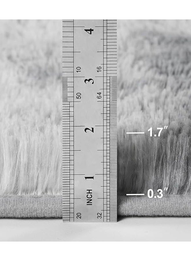 Loquat Fluffy Rugs for Bedroom Area Rugs Living Room Rugs Large Soft Tie-Dye Rug Anti Slip Modern Floor Rug Plush Kids Baby Room Carpet Dark Gray 160x230cm - Image 3