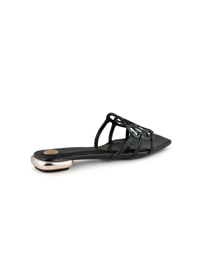 Vincci Black Women Multi Strap Low Heel Sandals for Women | Best Price UAE