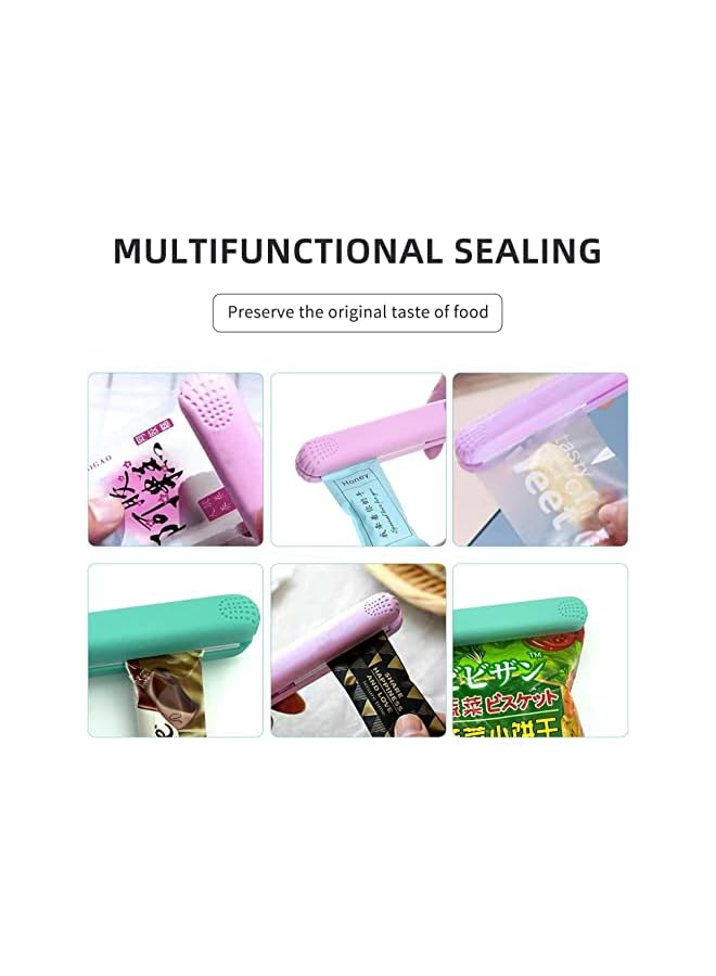 SYOSI Pack Mini Bag Sealer Heat Seal, Handheld Food Sealer Bag Resealer For Food Storage, Portable Smart Heat Sealer Machine With 45” Power Cable For Chip Bags, Plastic Bags, Snack Bags (Green+Purple)  - Image 4