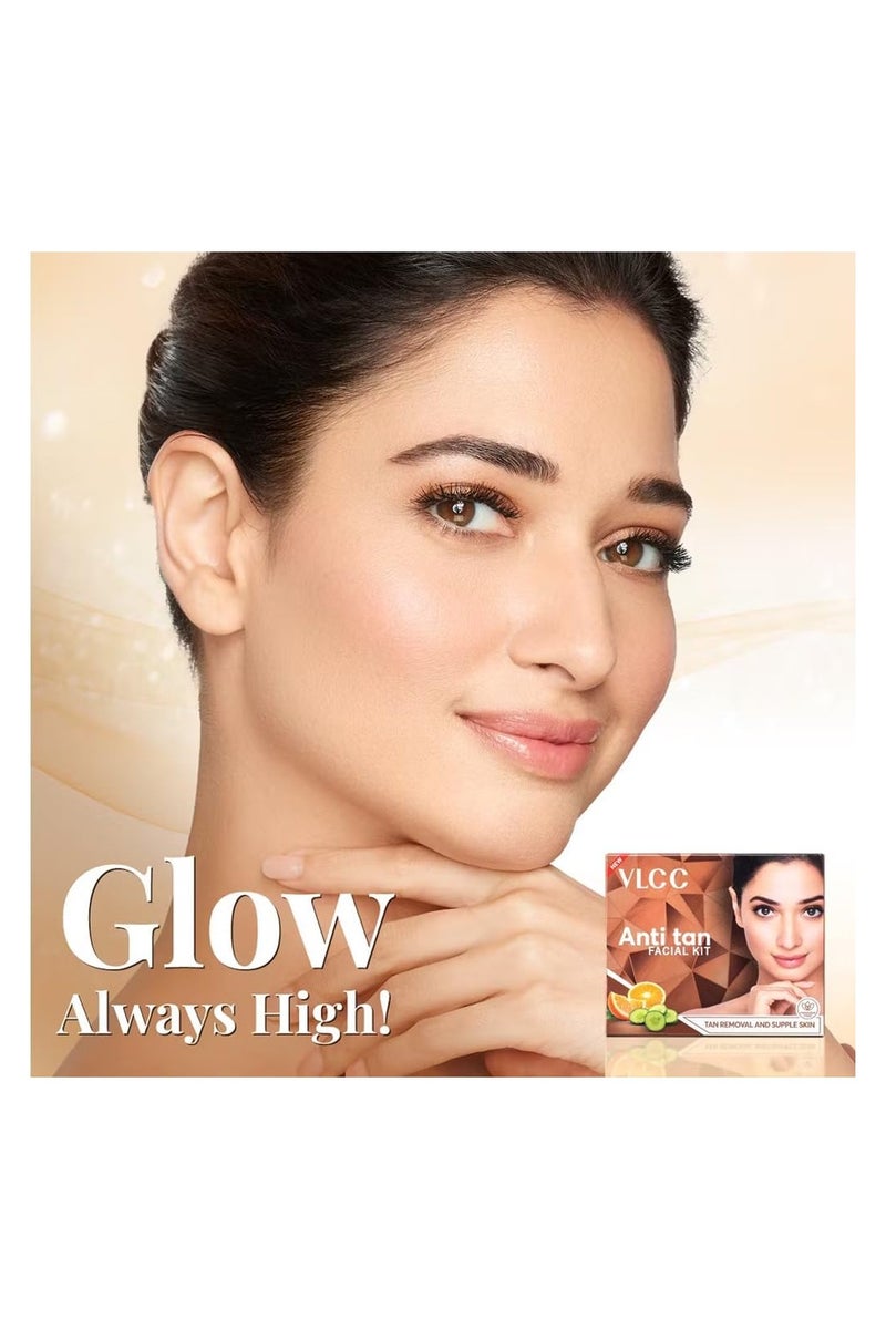 VLCC Natural Sciences Anti Tan Facial Kit – Skin Brightening & Tan Removal Treatment for All Skin Types | Herbal Ingredients, 6-Step Routine | Removes Sun Tan & Dark Spots - Image 2