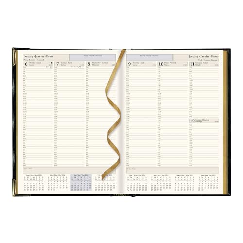 Brownline® 2025 Executive Weekly Planner, Appointment Book, 12 Months, January to December, Sewn Binding, 10.75" x 7.75", Black, Trilingual (CBE512-25) - Image 3