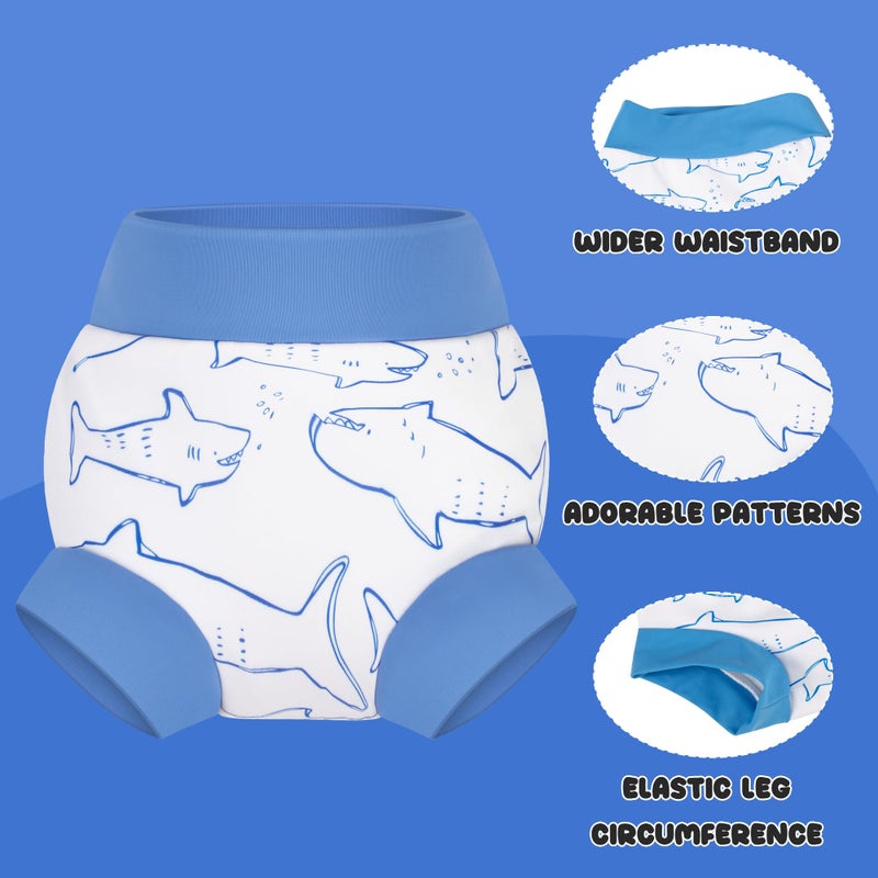 BIG ELEPHANT Reusable Baby Swim Diapers - 3 Pack for Boys - Adjustable, Easy to Wash, Soft & Waterproof, 12-24 Months - Image 4