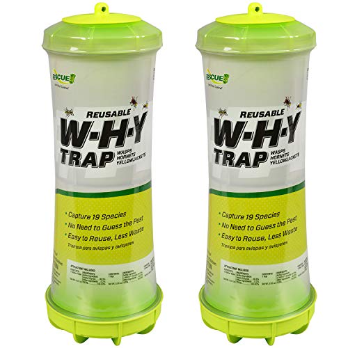 RESCUE! WHY Trap for Wasps, Hornets, & Yellowjackets – Hanging Outdoor Trap - 2 Traps - Image 1