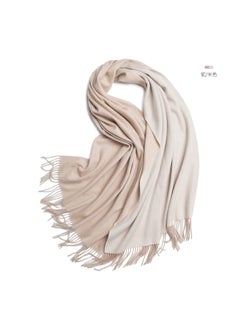 Mongolian Wool Ladies Scarf Shawl Dual-use Camel White Double Sided