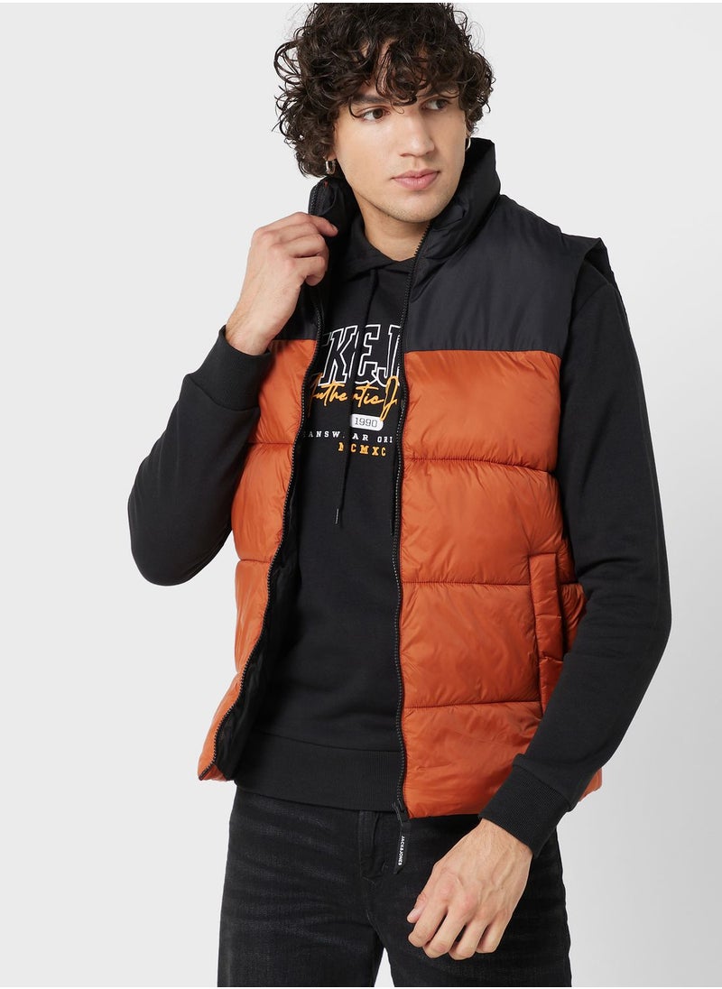 JACK & JONES - Zip Through Puffer Gilet - Image 1