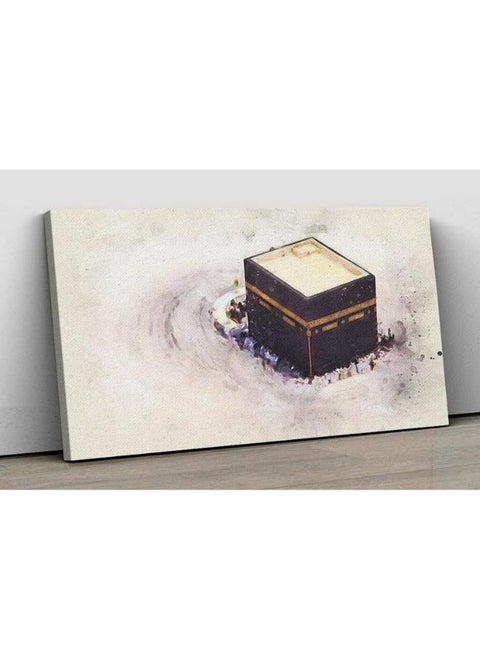 Canvas Wall Art, Abstract Framed Portrait of rawing of the Kaaba prayer in Mecca
