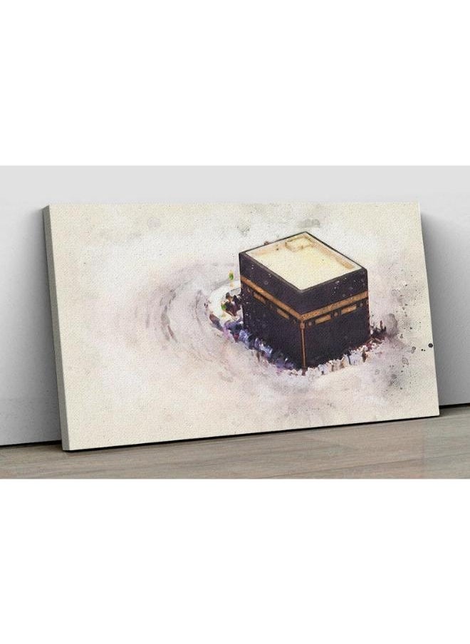 Canvas Wall Art, Abstract Framed Portrait of rawing of the Kaaba prayer in Mecca
