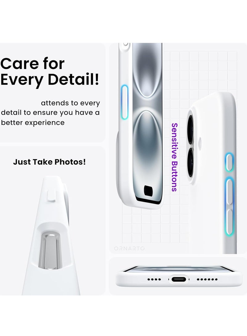 ELTRAZONE Case Compatible with iPhone 16 Plus – Liquid Soft Silicone Shockproof Cover with Microfiber Lining – Full Body Protection & Camera Guard – 6.7-inch (White, iP 16 Plus) - Image 5