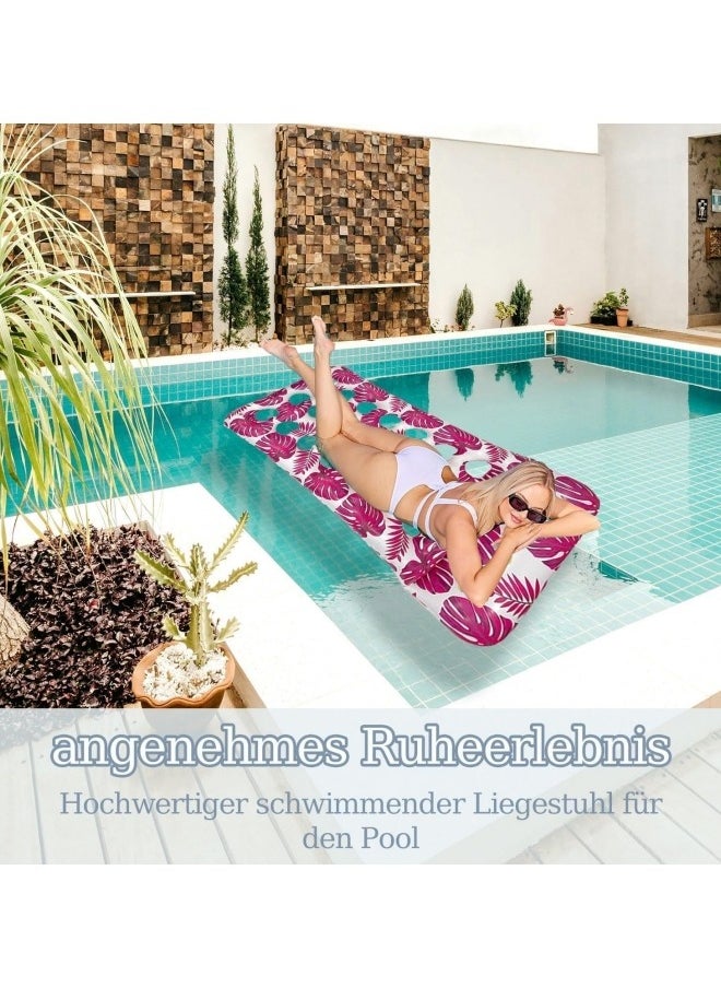GGEROU - Pool Lounger Float,Water Lounger Pool Chair Lounge,Inflatable Pool Hammock Float 21-Cooling Holes, Floating Mat Swimming Pool Floats Toys Pink - Image 1