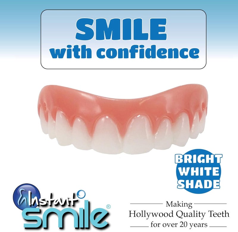 Instant Smile Comfort Fit Flex Cosmetic Upper Teeth Bright White Shade Comfortable Upper Veneer for Extended Wear Teeth Veneers for Men and Women 1 Size Fits Most - Image 2
