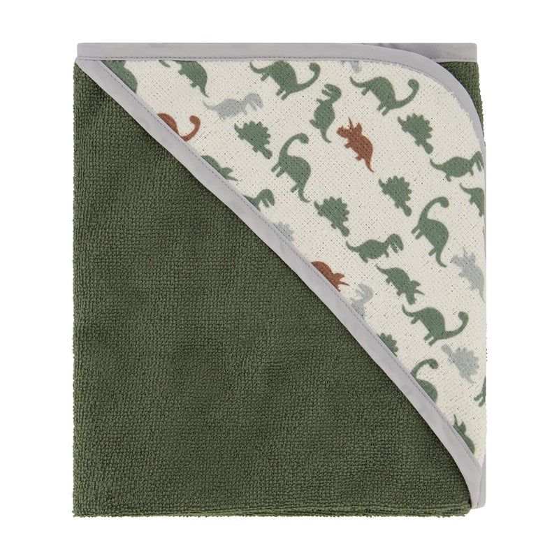 Cudlie Buttons & Stitches Baby Boy 3 Pack Rolled/Carded Hooded Towels in Dino Roar Print (GS71721) - Image 5