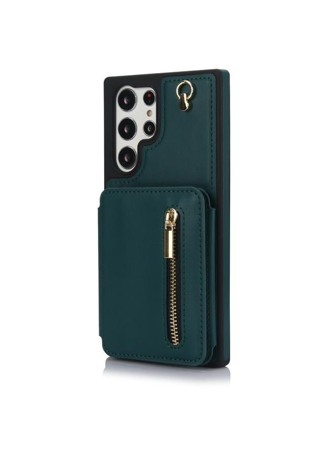 اس-توب جراب لهاتف Samsung Galaxy S23 Ultra 5G YM006 جراب هاتف بسحاب وحقيبة بطاقات مع حبل مزدوج - Image 2