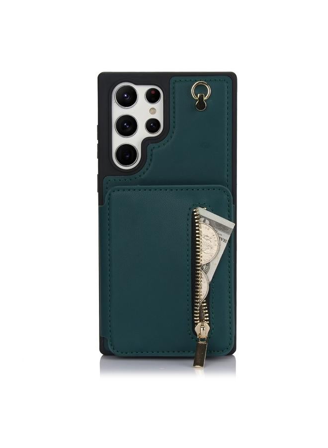 اس-توب جراب لهاتف Samsung Galaxy S23 Ultra 5G YM006 جراب هاتف بسحاب وحقيبة بطاقات مع حبل مزدوج - Image 1