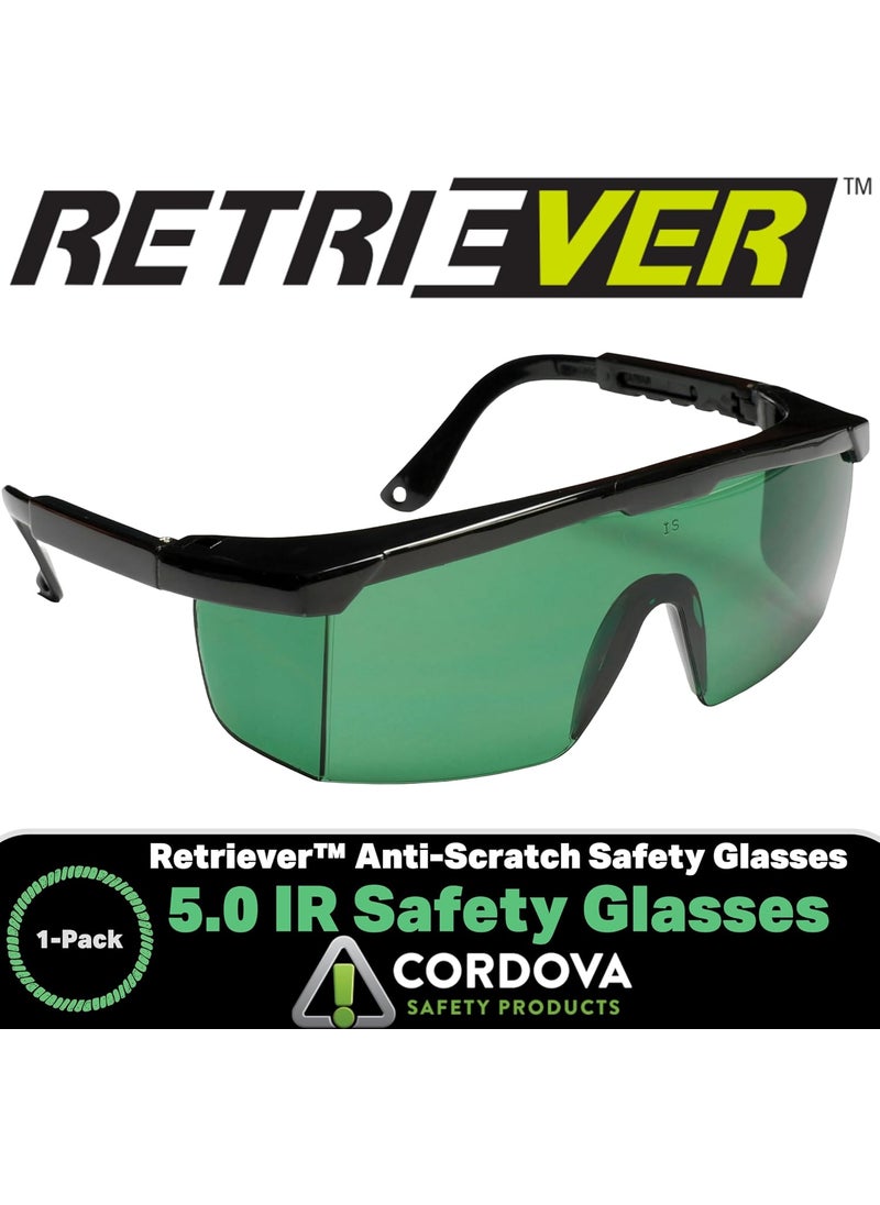 Cordova Cordova EJBIRUV5 Retriever Welders Glasses Black Frame 50 IR Green Lens 1Pack  - Image 4