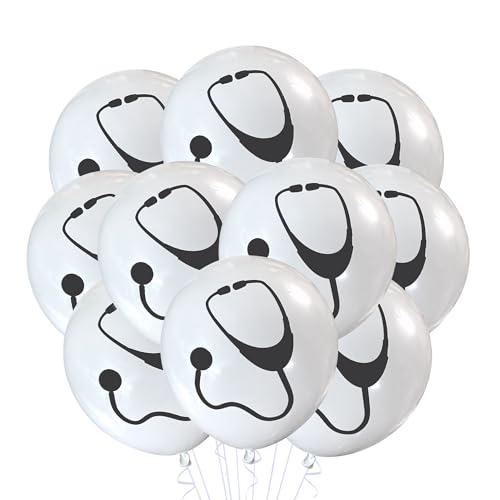 Malayan Products stethoscope Latex Balloons 12 Count Nurse Birthday Decoration Classroom Doctor Surgeon Medical Device Party Event Supply Med Student Education 12 Inch Standard Size - Image 1
