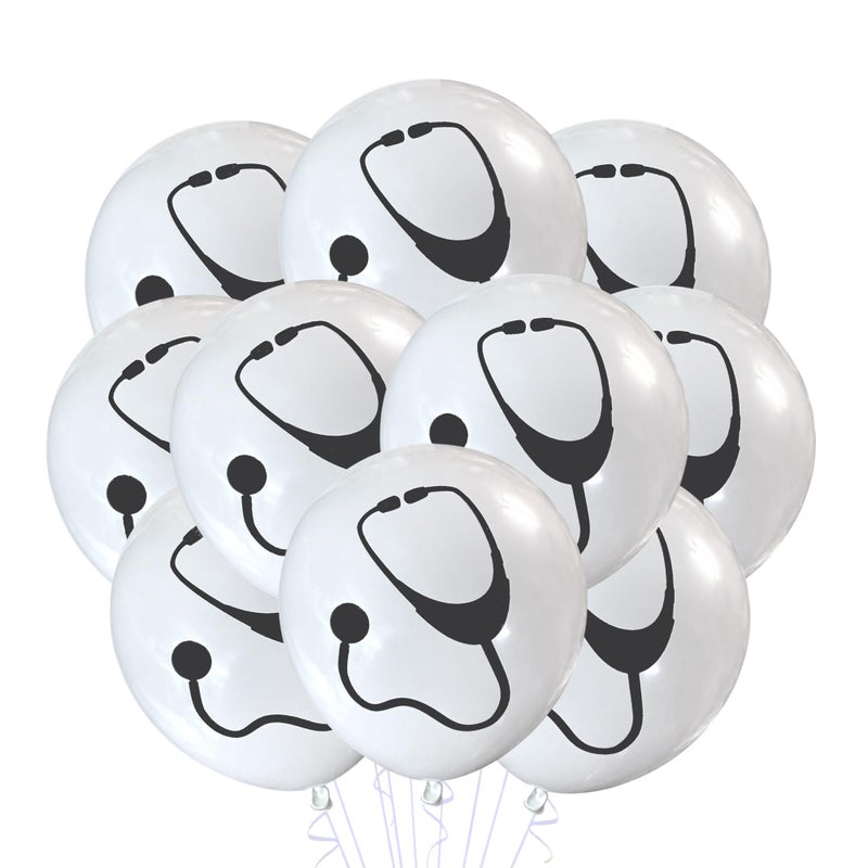 Malayan Products stethoscope Latex Balloons 12 Count Nurse Birthday Decoration Classroom Doctor Surgeon Medical Device Party Event Supply Med Student Education 12 Inch Standard Size - Image 3