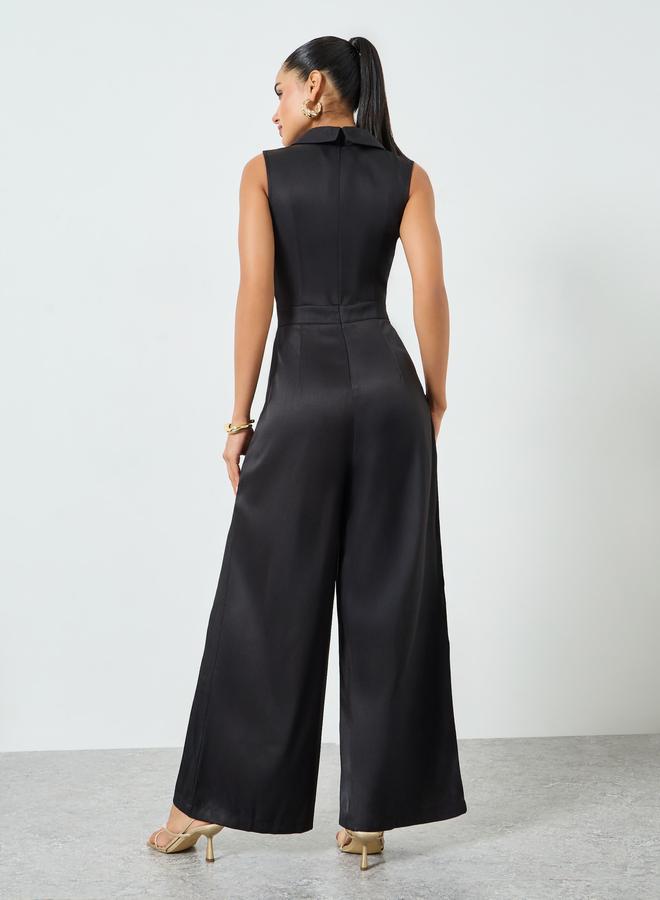 Styli Black Sleeveless Wide Leg Jumpsuit - Image 5