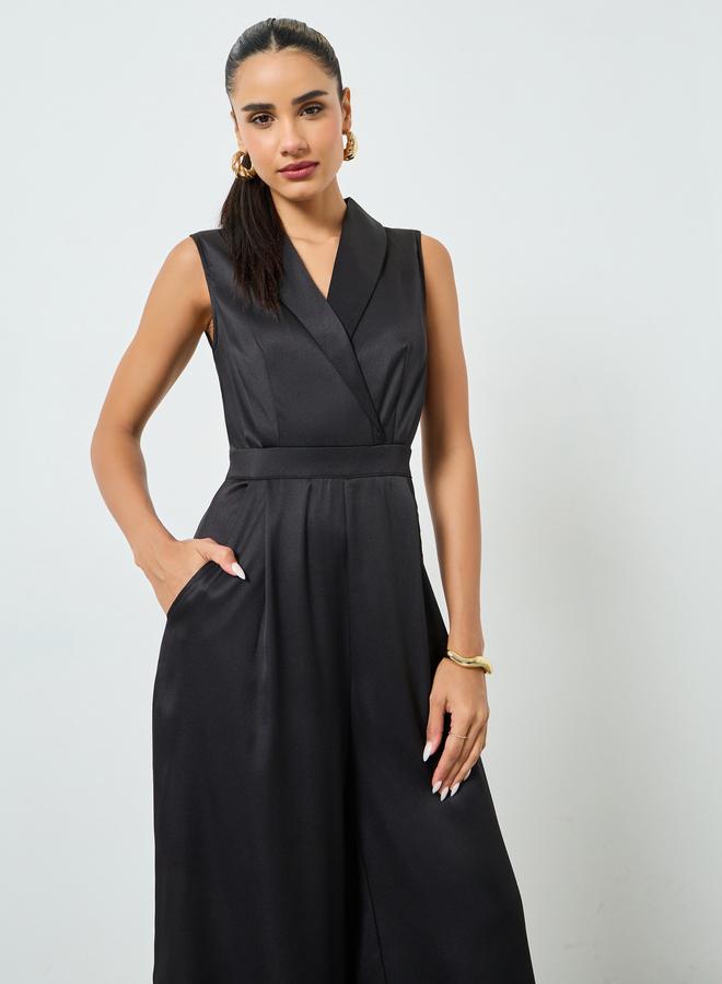 Styli Black Sleeveless Wide Leg Jumpsuit - Image 2