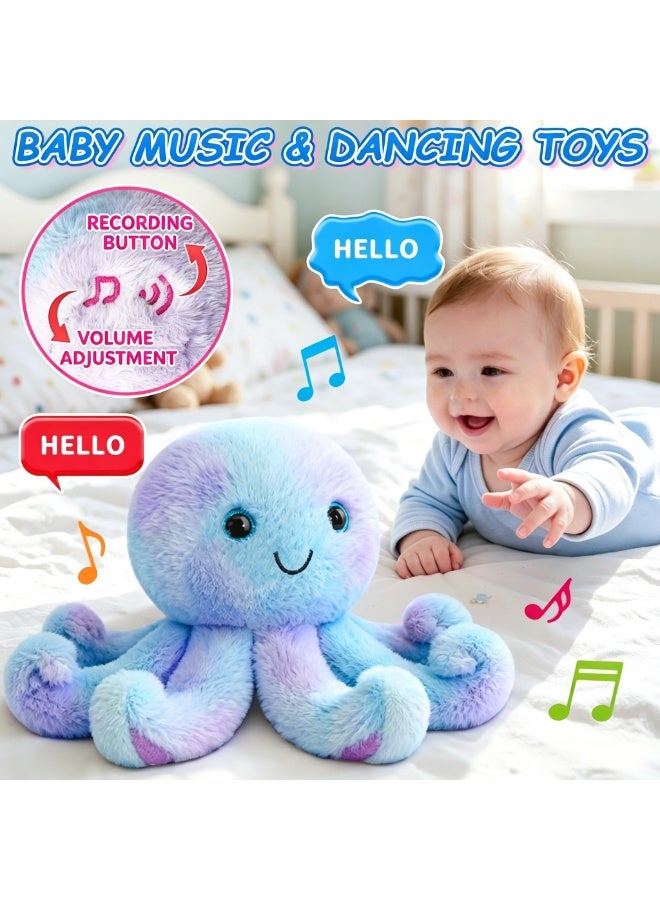 Walking Plush Toy Octopus, Touch-Controlled Dynamic Octopus Doll with Recording & Music, Soft Plush Toy for  Boys Girls, Interactive Toy - Image 3
