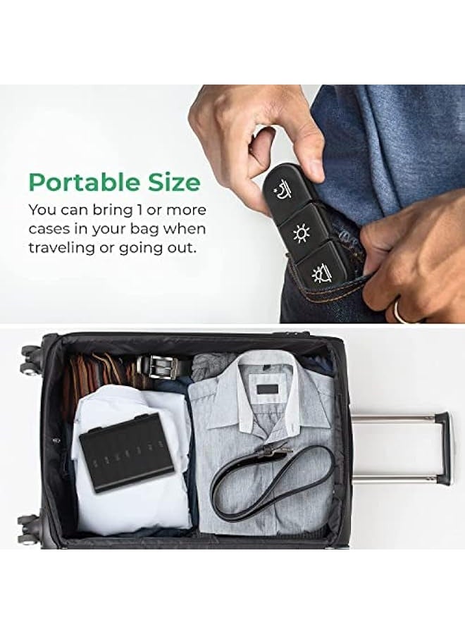 NIBEMINENT SHOWAY Weekly 3 Times a Day Portable Travel Pill Box with Large Pill Containers (Black) - Image 3