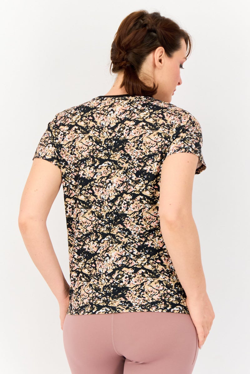 Ellesse Women Sportswear Fit Short Sleeves Training Camo T-shirt, Multicolor - Image 3