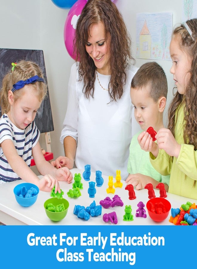 GKDOMS Counting Animals Toys Matching Game with Sorting Bowls Preschool Learning Activities Montessori Sensory Toys for Math Color Sorting, Party Favors Birthday Exchange Gifts for Kids - Image 3