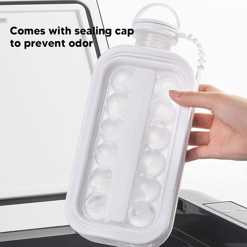 PARYAVARAN Portable Ice Making Bottle Foldable Environmentally Friendly Ice Ball Maker with Sealing Cover 2 in 1 Portable ice Shaker for Freezer ice Ball Maker with 17 Grids Flat Silicone Reusable - Image 3