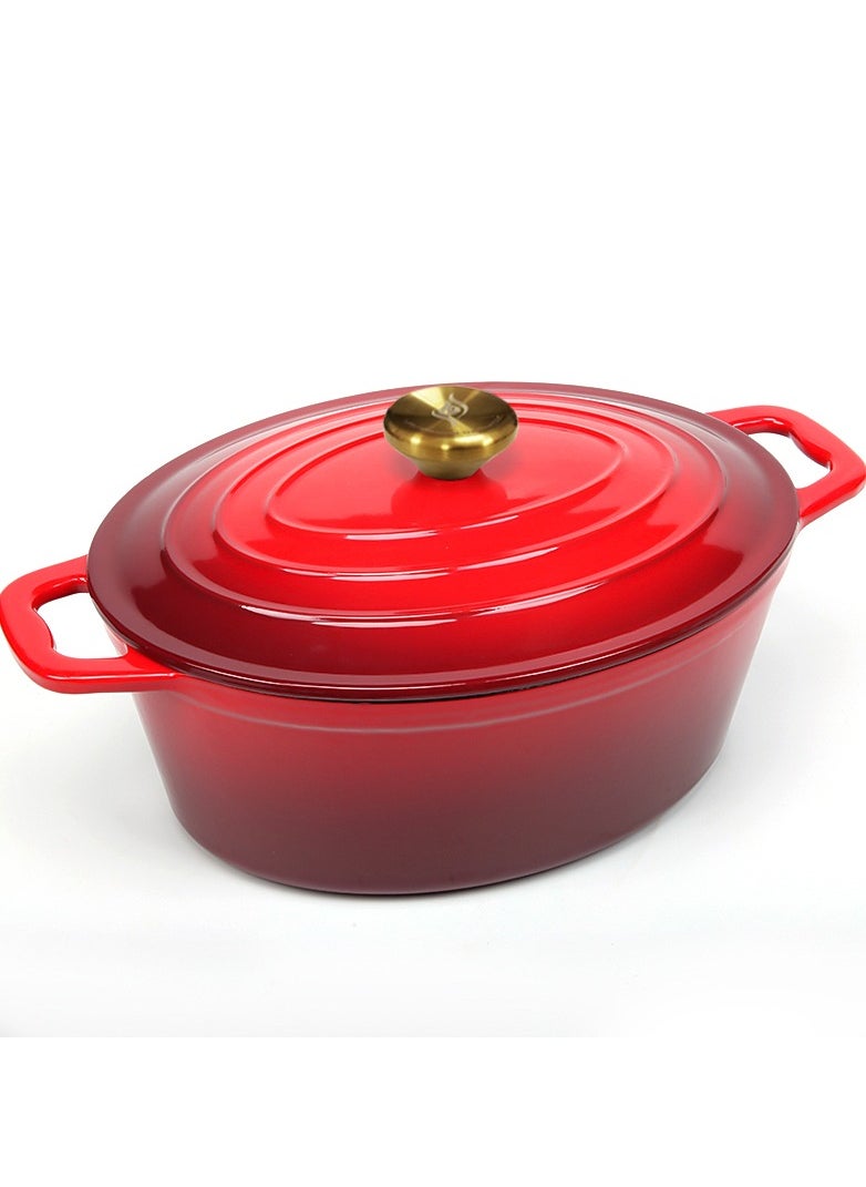 VAV - Enameled Cast Iron Oval Casserole Dish with Lid - 4.25 Quart Enamel Oval Cookware Pot - Enameled Cast Iron Dutch Oven with Lid - Image 1