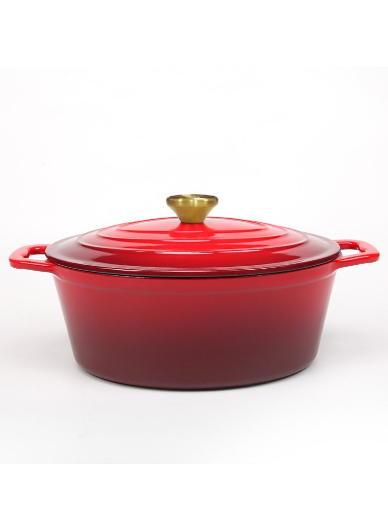 VAV - Enameled Cast Iron Oval Casserole Dish with Lid - 4.25 Quart Enamel Oval Cookware Pot - Enameled Cast Iron Dutch Oven with Lid - Image 1