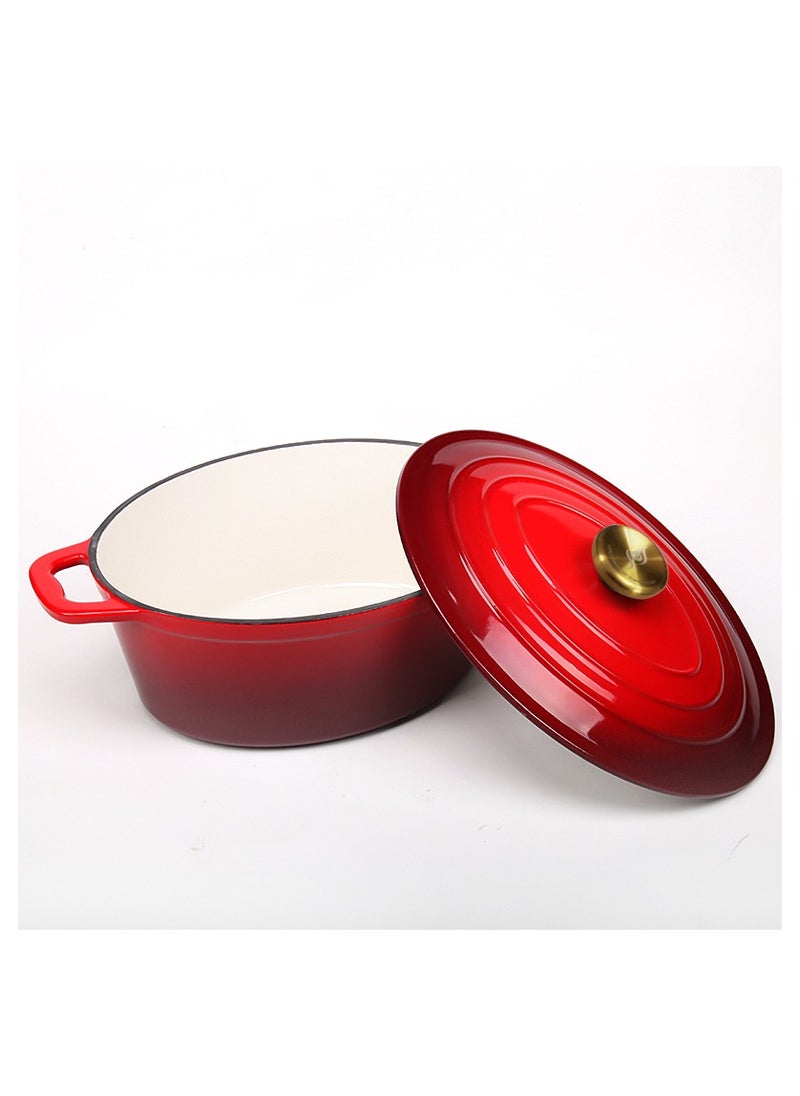 VAV - Enameled Cast Iron Oval Casserole Dish with Lid - 4.25 Quart Enamel Oval Cookware Pot - Enameled Cast Iron Dutch Oven with Lid - Image 1
