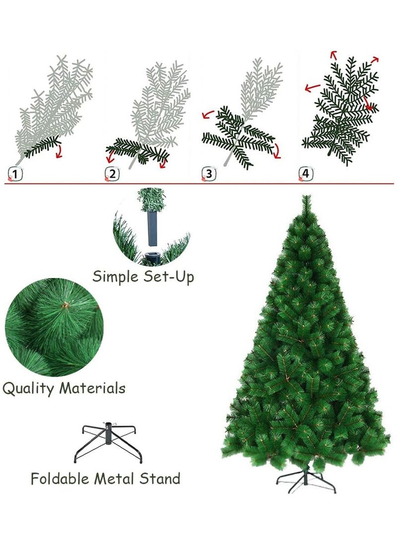 لوبيتيز 150cm شجرة عيد الميلاد الاصطناعية عالية مختلطة مع الصنوبر والسرو البلاستيكية + مادة البولي بروبيلين + مادة الحديد ، وتشفير شجرة عيد الميلاد ، الطبيعية واقعية الفروع الكلاسيكية ، ومناسبة في الأماكن المغلقة في الهواء الطلق المدارس ومراكز التسوق عطلة عيد الميلاد الديكور - Image 4