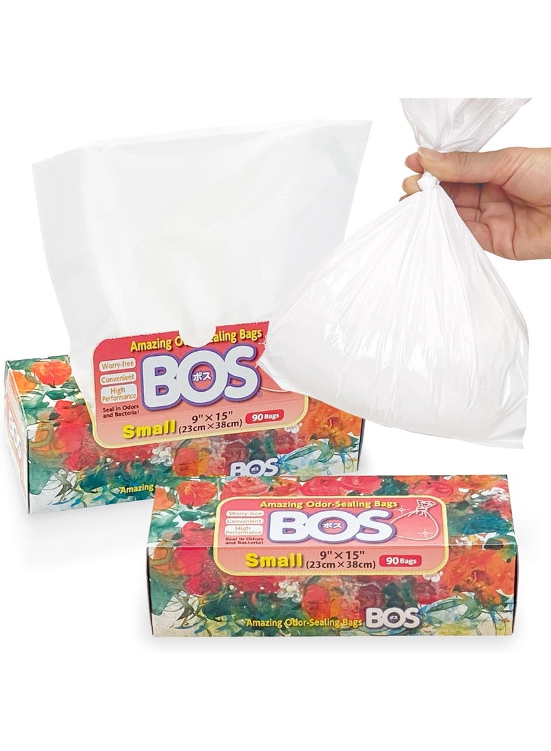 BOS أكياس قمامة صغيرة للمنزل والطعام [الحجم S، اللون أبيض] (عبوة من 2) - Image 3