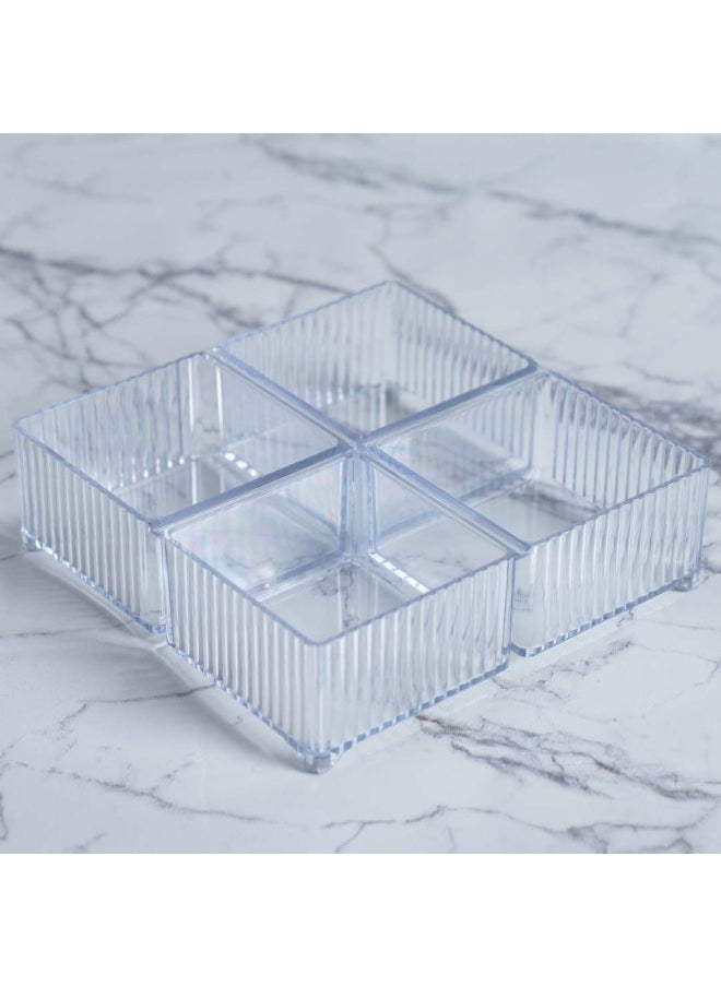 DANUBE HOME Quartz Premium Crystal Serving Platter Gold 28.7 x 28.7 x 15Cm  - Image 4