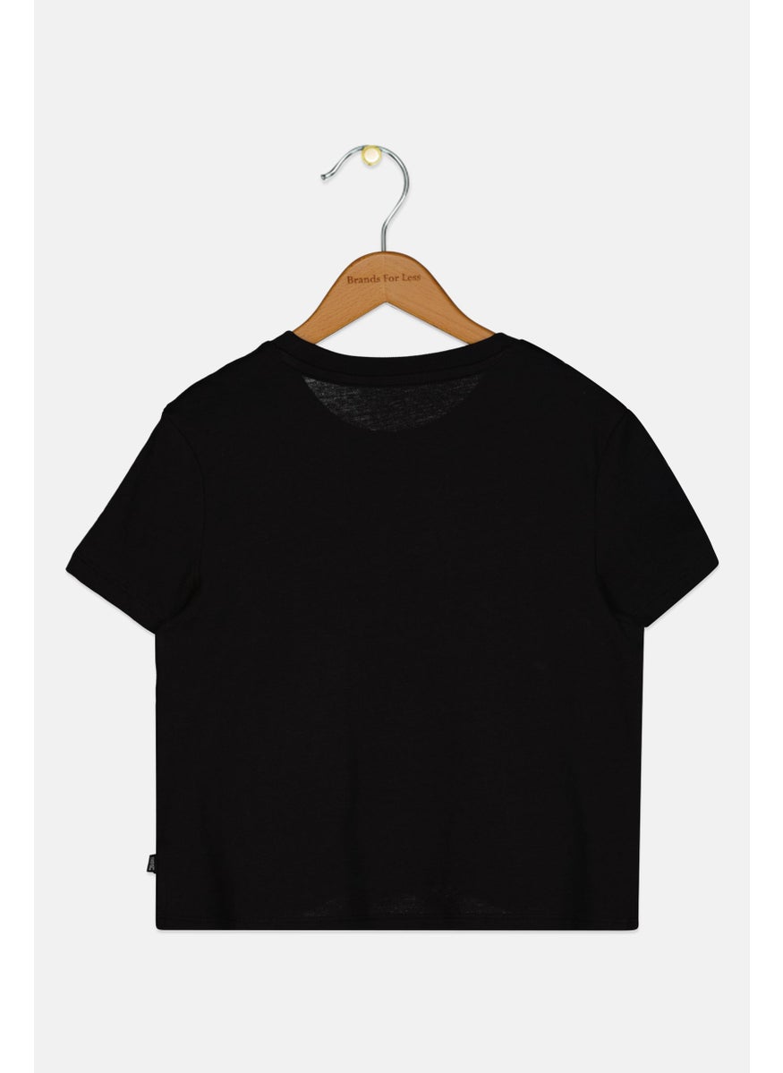 PUMA Kids Girl Sportswear Fit Short Sleeves Outdoor Top, Black  - Image 2