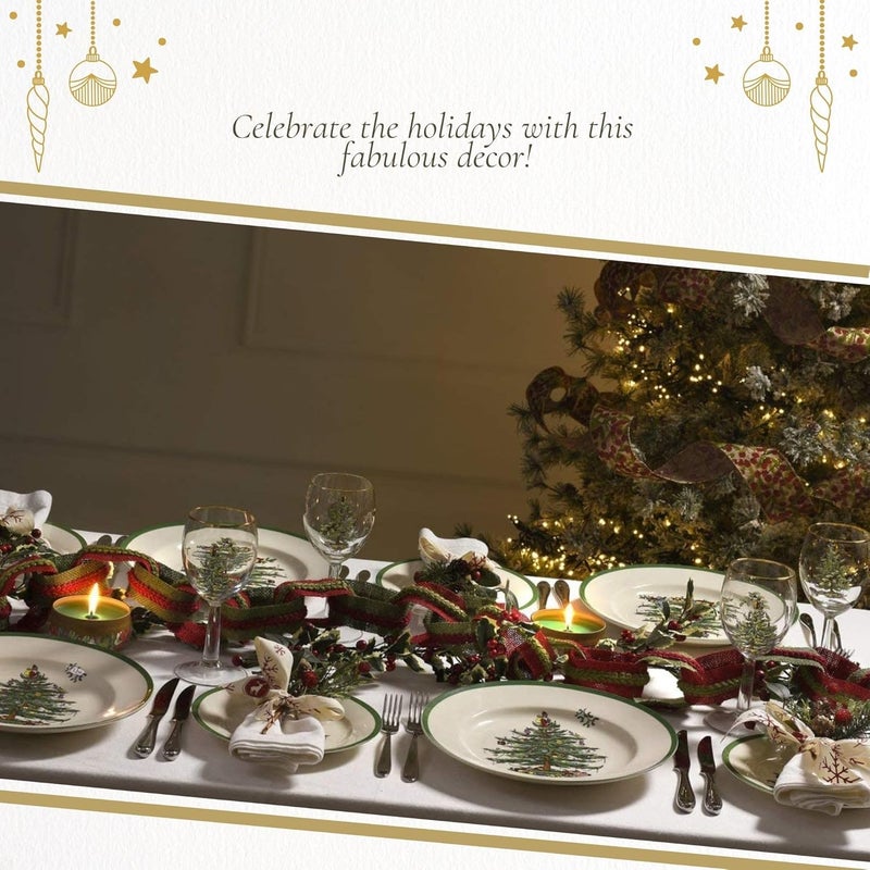 Spode Christmas Tree 55Inch Fruit Salad Bowl  Versatile Earthenware Bowl for Cereal Dessert Holiday Treats  Classic Christmas Tableware  Dishwasher Microwave Freezer Oven Safe - Image 5