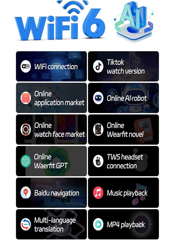 هونج كونج - ساعة HK10 Ultra 3 -WF الذكية - شاشة أموليد - 49 مم - متعددة الوظائف - إصدار WIFI - حزامين (سيليكون - قماش) - أسود - Image 1