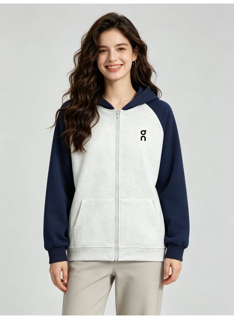 On Running Men's and women's matching raglan sleeves hooded cardigan jacket - Image 4