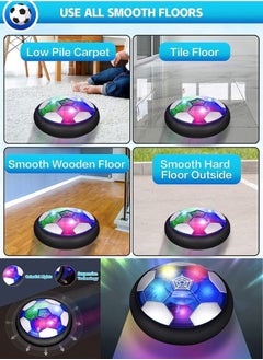 Generic Hover Soccer Hockey 2 in 1 Ball Game Set for Indoor Outdoor Sports With 2 Goals, Rechargeable Floating Air Soccer Ball with Led Light and Foam Bumper, Football Game Set, Hovering Hockey Game Set  - Image 5