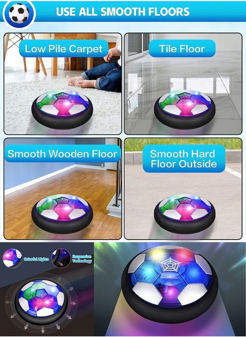Generic - Hover Soccer Hockey 2 in 1 Ball Game Set for Indoor Outdoor Sports With 2 Goals, Rechargeable Floating Air Soccer Ball with Led Light and Foam Bumper, Football Game Set, Hovering Hockey Game Set - Image 1