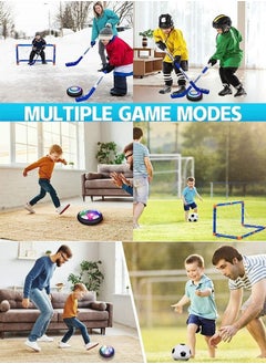 Generic Hover Soccer Hockey 2 in 1 Ball Game Set for Indoor Outdoor Sports With 2 Goals, Rechargeable Floating Air Soccer Ball with Led Light and Foam Bumper, Football Game Set, Hovering Hockey Game Set  - Image 2