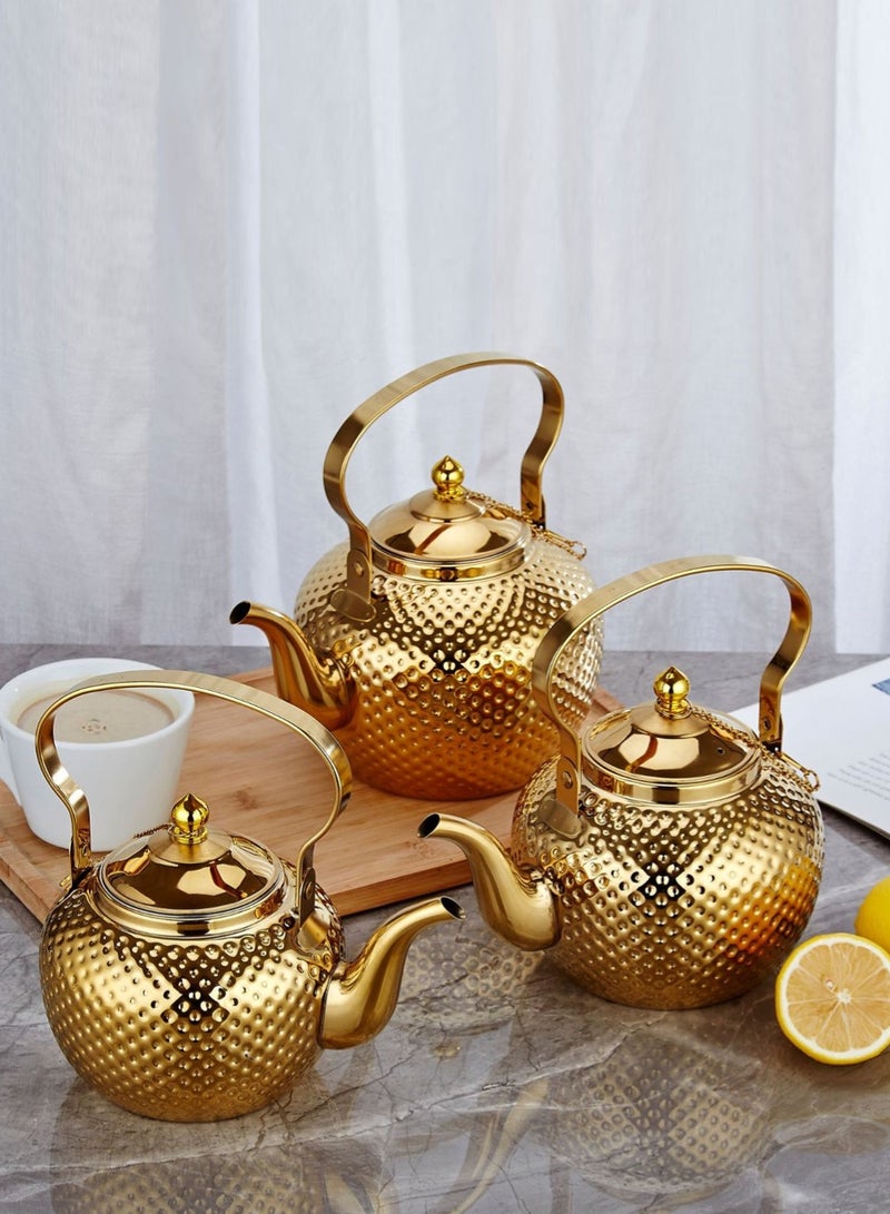 مورلايف الفولاذ المقاوم للصدأ الصفار غلاية الشاي، سعة 2.0 لتر، الذهب - Image 4