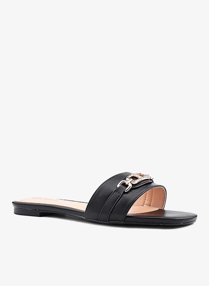 كابلي صنادل نسائية مسطحة منزلقة