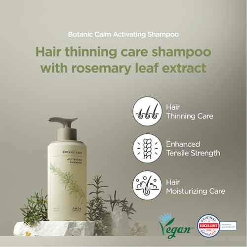 AMOS PROFESSIONAL Botanic Calm Activating Shampoo l Vegan Scalp & Hair Strengthening Shampoo with Rosemary and Biotin, Sulfate Free, 16.9 fl. oz. - Image 2