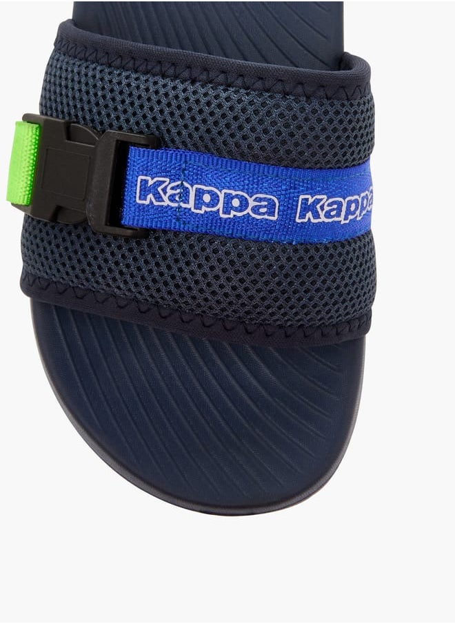 Kappa Boys' Logo Print Slides with Buckle Detail  - Image 3