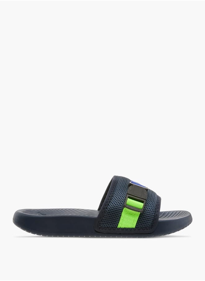Kappa Boys' Logo Print Slides with Buckle Detail  - Image 2