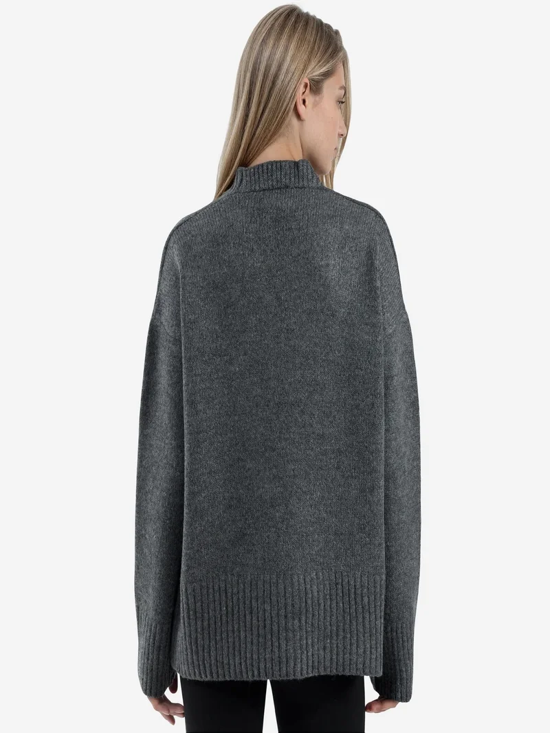 فيورنا VIORNA Ribbed V-Neck Button Cardigan