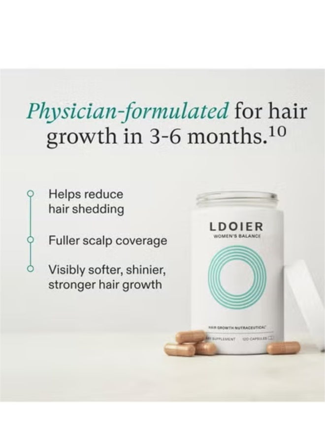 ل دوير كبسولات فيتامينات للعناية بالشعر مضادة لتساقط الشعر للنساء، 120 كبسولة - Image 3