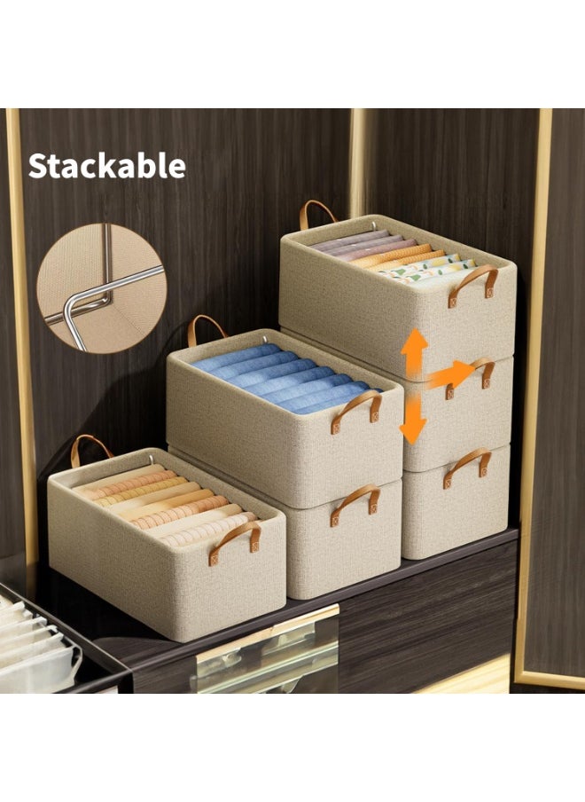 4 PCS Storage Bins, Storage Baskets for Organizing, Fabric Closet Organizers with Handles, Clothes Storage Organizers Foldable, 47*28*28cm