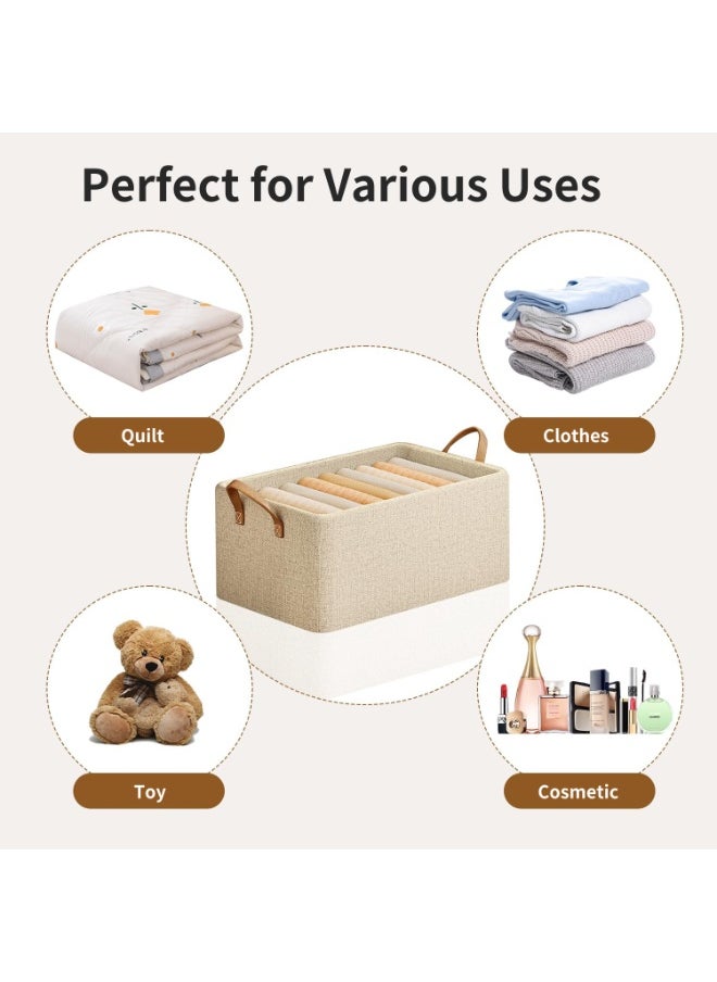 4 PCS Storage Bins, Storage Baskets for Organizing, Fabric Closet Organizers with Handles, Clothes Storage Organizers Foldable, 47*28*28cm